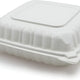 Ritepak - 8" x 8" MFPP White Hinged Microwavable Container, 150 Pc/Cs - CEP81