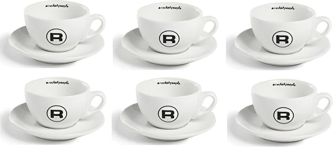 Rocket Espresso - 6 PC White Cappucino Cup Hashtag Set - R01-RA99907208
