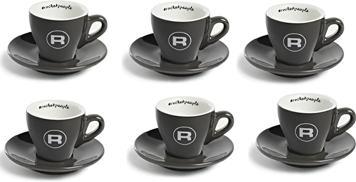 Rocket Espresso - 6 PC Grey Espresso Cup Hashtag Set - R01-RA99907205