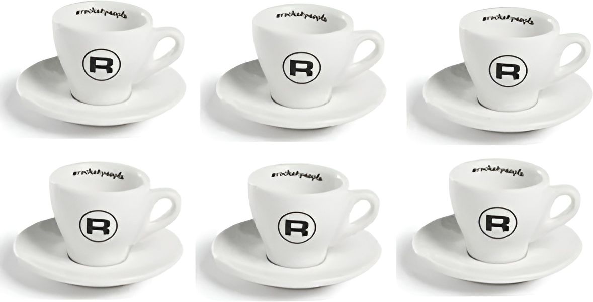 Rocket Espresso - 6 PC White Espresso Cup Hashtag Set - R01-RA99907206
