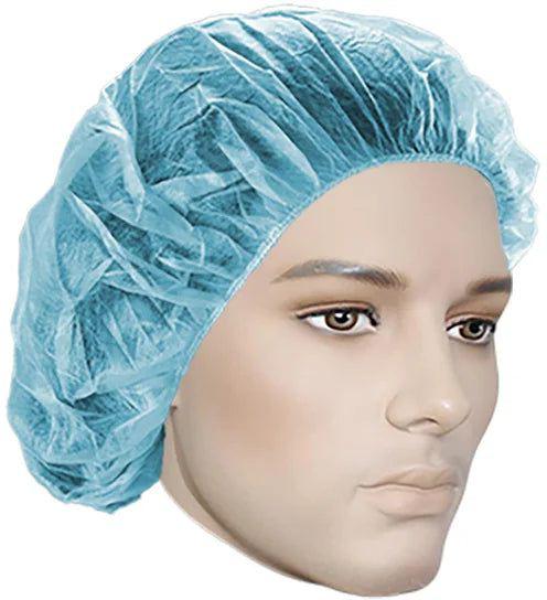 Ronco - 24" Blue Non-Woven Polypropylene Bouffant Hairnets Cap, 100/pk - RNC17024B