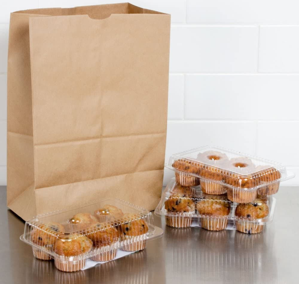 Rosenbloom - 12" x 7" x 17", 1/6 Brown Paper Barrel Bag, 500 Per Bundle - 1271705000