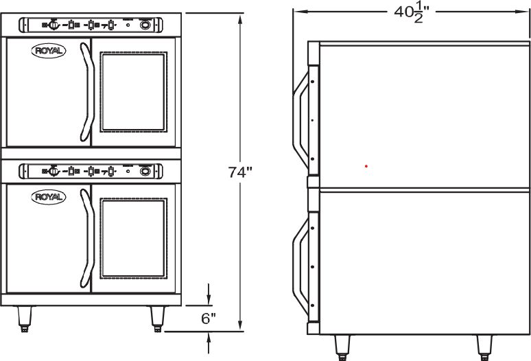 Royal - 12 KW Double Deck Electric Convection Oven - RECO-6K-2