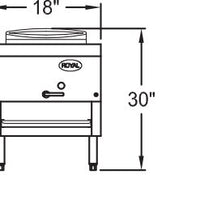 Royal - 15" Stainless Steel Natural Gas Mandarin Wok Range with 18 Tips Jet Burner - RMJ-15