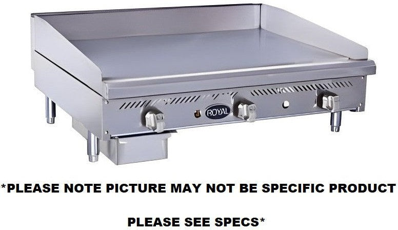 Royal - 18" Stainless Steel Heavy Duty Manual Countertop Griddle - RMG-18
