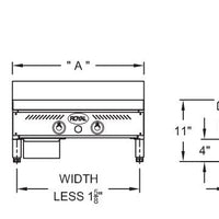 Royal - 18" x 32.5" Stainless Steel Heavy Duty Thermostatic Griddle - RTG-18