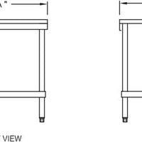 Royal - 18.5" Snack Line Stainless Steel Equipment Stand With Optional Casters - RSS-18SN