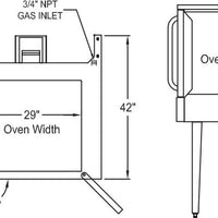 Royal - 2 Burners Single Deck Gas Convection Oven with Bakery Depth - RCOD-1