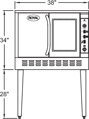 Royal - 2 Burners Single Deck Gas Convection Oven with Standard Depth - RCOS-1