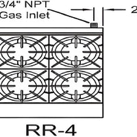 Royal - 24″ Stainless Steel 4 Open Burner Gas Range - RR-4