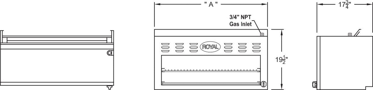 Royal - 24" Stainless Steel Cheesemeter Broiler - RCM-24