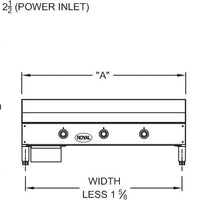 Royal - 24" x 27.5" Stainless Steel 2 Elements Heavy Duty Thermostatic Griddle - RTGE-24