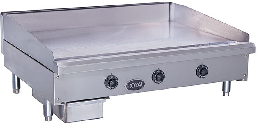 Royal - 24" x 27.5" Stainless Steel 2 Elements Heavy Duty Thermostatic Griddle - RTGE-24