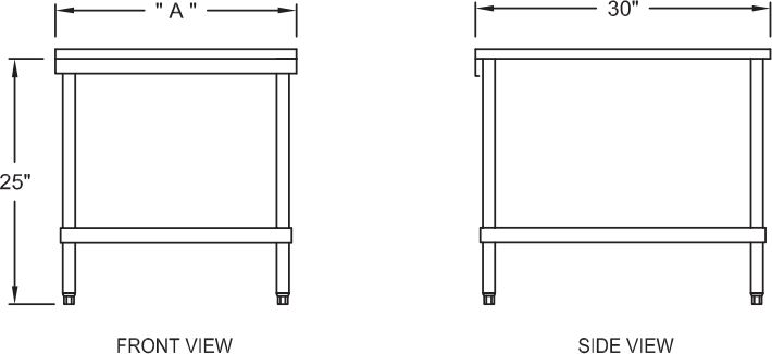Royal - 24.5" Heavy Duty Stainless Steel Equipment Stand With Optional Casters - RSS-24HD