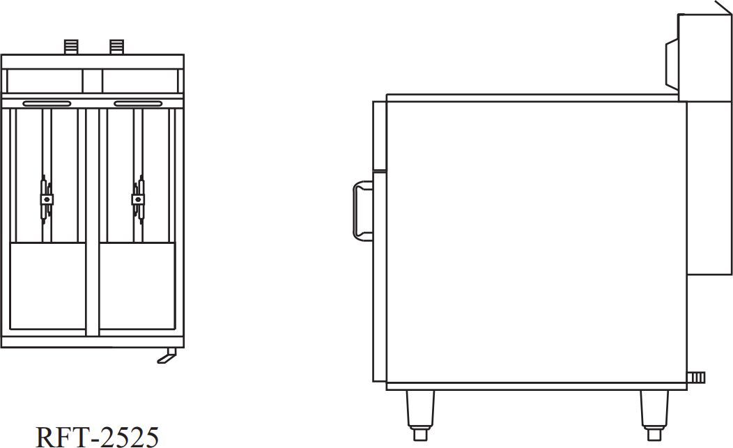 Royal - 25/25 Lb Stainless Steel 2+2 Split Fry Pot (2), Single Basket Deep Fat Fryer - RFT-2525