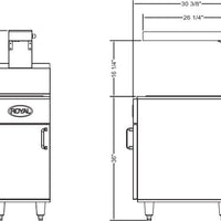 Royal - 30.5" x 15.5" Stainless Steel Drain Station - RFT-DS