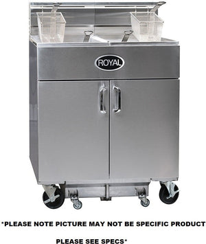 Royal - 35 Lb (46.5") Energy Efficient Gas Fryers With Built-In Filter System and Product Computer Control With Individual Programming Capabilities For Temperature And Compensating Time (3 Tanks) - REEF-35-3-CM