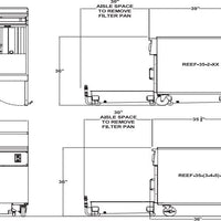 Royal - 35 Lb (62") Energy Efficient Gas Fryers With Built-In Filter System and Electro Mechanical Dial (4 Tanks) - REEF-35-4-EM