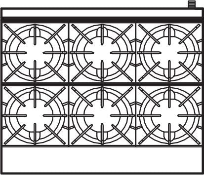 Royal - 36″ Stainless Steel 6 Open Burner Gas Range with 26.5" Wide Oven and 3" Rear Step Up - RR-6SU