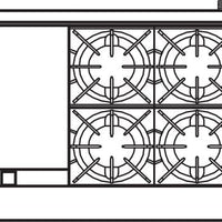 Royal - 36″ Stainless Steel Gas Range with 26.5" Wide Oven - RR-4-36
