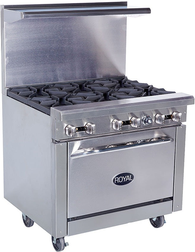Royal - 36″ Stainless Steel Gas Range with 26.5" Wide Oven - RR-4-36