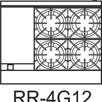 Royal - 36″ Stainless Steel Gas Range with 26.5" Wide Oven and 12" Wide Griddle - RR-4G12