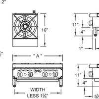 Royal - 36" Stainless Steel Heavy Duty 6 Burners Gas Hot Plate - RHP-36-6