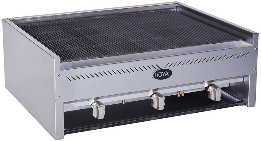 Royal - 36" Stainless Steel Heavy Duty Char Rock Broiler - RCB-36