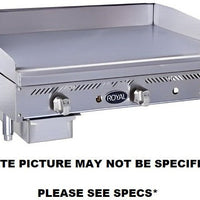 Royal - 36" Stainless Steel Heavy Duty Manual Countertop Griddle - RMG-36