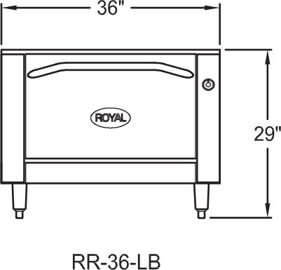 Royal - 36" Stainless Steel Single Deck Single Convection Oven - RR-36-LB-C
