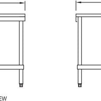 Royal - 36.5" Heavy Duty Stainless Steel Equipment Stand With Optional Casters - RSS-36HD