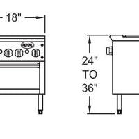 Royal - 42" x 24" x 18" Natural Gas Stock Pot Range with Double Burner (3 Rings) - RSP-18D-24