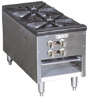 Royal - 42" x 24" x 18" Natural Gas Stock Pot Range with Double Burner (3 Rings) - RSP-18D-24