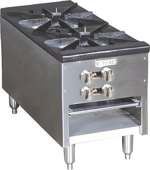 Royal - 42" x 36" x 18" Natural Gas Stock Pot Range with Double Burner (3 Rings) - RSP-18D-36