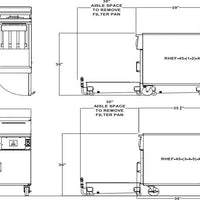 Royal - 45 Lb (46.5") Digital Thermostat High Efficiency Fryer with Built In Filter System and 8 Product Computer Control- RHEF-45-3-CM