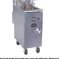 Royal - 45 lb (62") Digital Thermostat High Efficiency Fryer with Built In Filter System with Solid State Control With Temperature Readout (4 Tanks) - RHEF-45-4-DM