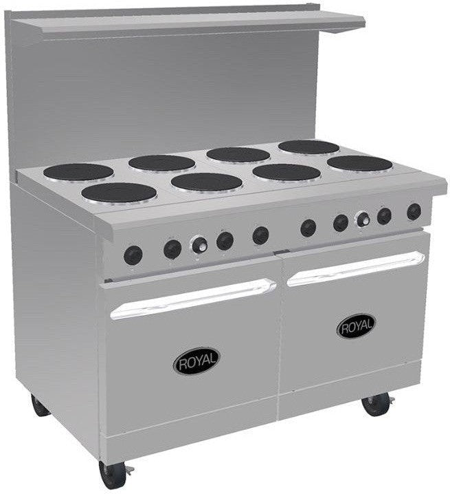 Royal - 48" Stainless Steel 8 Top Elements with Two 20" Wide Oven Electric Range - RRE-8