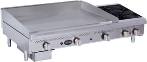 Royal - 48" Stainless Steel Combo Pack of Manual Griddle with 2 Burners Hot Plates - RMG-36OB2