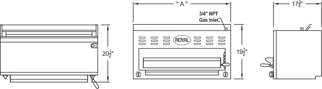 Royal - 48" Stainless Steel Salamander Broiler - RSB-48