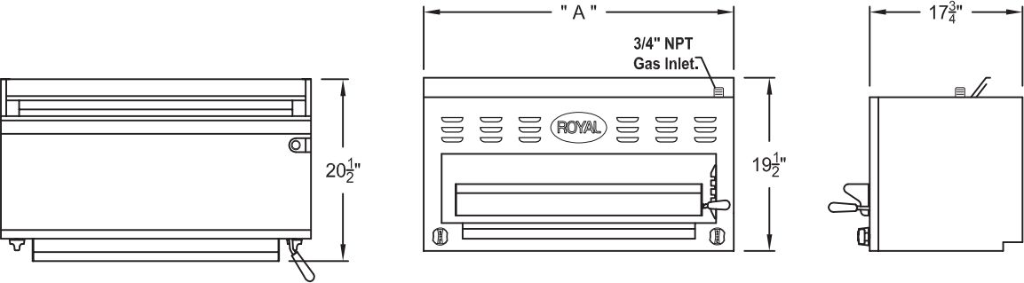 Royal - 48" Stainless Steel Salamander Broiler - RSB-48