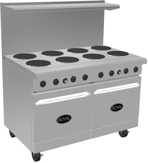 Royal - 48″ Stainless Steel Wide Griddle with Two 20" Wide Ovens Electric Range - RRE-GT48