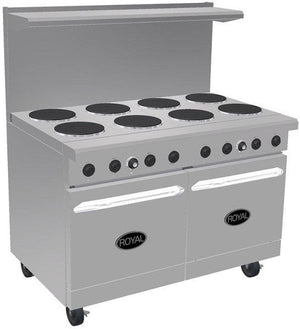 Royal - 48" Stainless Steel with Two 20" Wide Oven Electric Range - RRE-6GT12