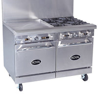 Royal - 48” Wide Griddle Stainless Steel Gas Range With 20" Wide Oven with 48" Griddle - RR-G48