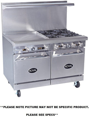 Royal - 48” Wide Griddle Stainless Steel Gas Range With 20" Wide Oven with 48" Griddle - RR-G48