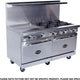 Royal - 60″ Stainless Steel 2 Open Burner Gas Range with 48” Wide Griddle and Two 26.5" Wide Ovens - RR-2G48