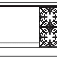 Royal - 60″ Stainless Steel 4 Open Burner Gas Range with 36” Wide Griddle and Two 26.5" Wide Ovens - RR-4G36