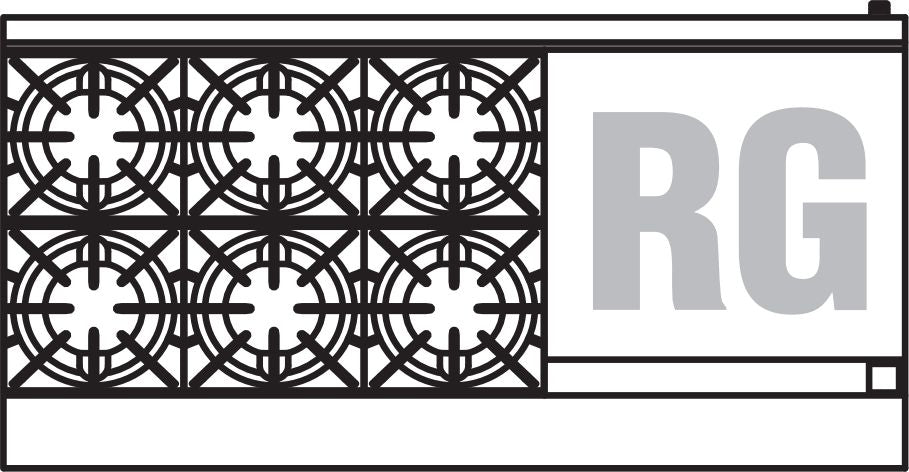 Royal - 60″ Stainless Steel, 6 Open Burner, 24” Wide Griddle Gas Range - RR-6RG24