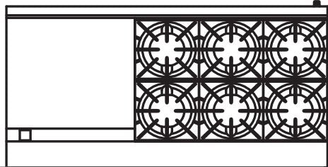 Royal - 60″ Stainless Steel 6 Open Burner Gas Range with 24” Wide Griddle and 26.5" Wide Oven - RR-6G24