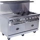 Royal - 60″ Stainless Steel 6 Open Burner Gas Range with 24” Wide Griddle and 26.5" Wide Oven - RR-6G24