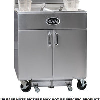 Royal - 65 Lb (78") Energy Efficient Gas Fryers With Built-In Filter System and 2 Product Solid State Control With Temperature Readout (4 Tanks) - REEF-65-4-DM2